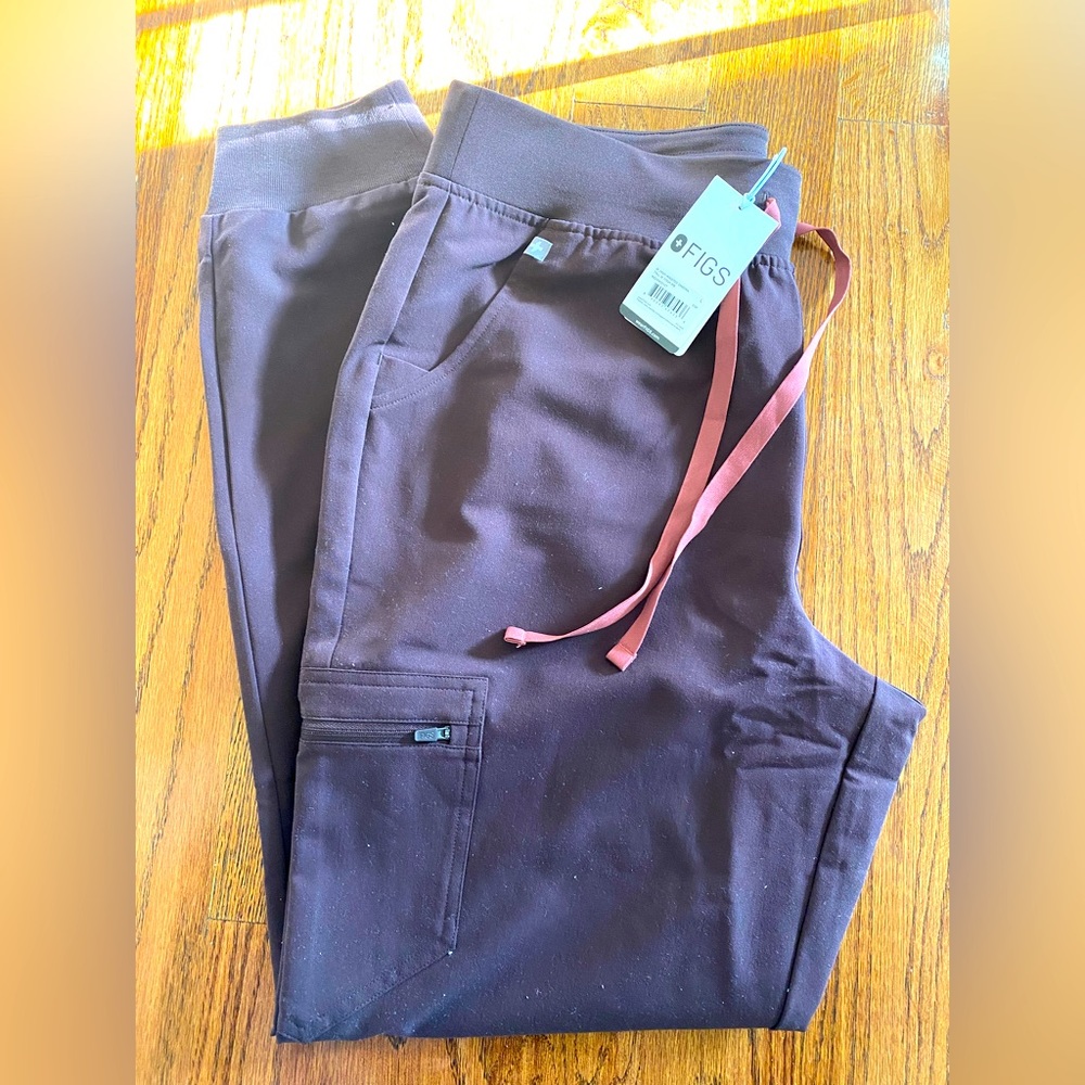 FIGS Zamora High Waisted Jogger Scrubs Pants (TALL) - Espresso